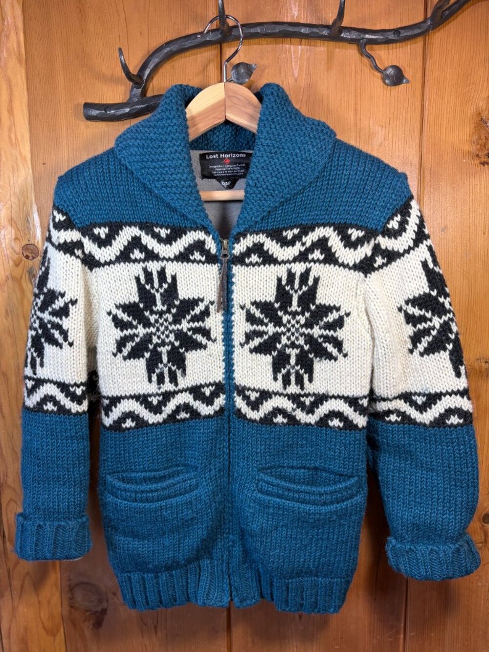 - Lost Horizons Teal Wool Lined Cardigan Sweater/Jacket - XXS/P